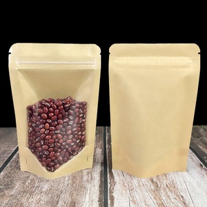 Resealable Clear Kraft Paper Stand up Pouch With Zipper and <b>Window</b> Waterproof Grians Spices Potatoes Food Packaging <b>Plastic</b> Bag - Product Image 2