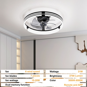 Intelligent Modern <b>Ceiling</b> Fan <b>Light</b> with <b>Remote</b>&App <b>control</b> Reversible Airflow Silent fan <b>light</b> for Bedroom Hotel kitchen - Product Image 6