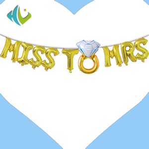Set di Palloncini in Foil a Forma di Lettere da MISS a MRS, 16 Pollici, <span class=keywords><strong>Oro</strong></span>, Argento, <span class=keywords><strong>Oro</strong></span> Rosa per Decorazioni di Matrimoni, Feste di Fidanzamento - Product Image 3