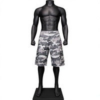 Shorts cargo en denim gris camouflage vintage pour homme, taille mi-haute, séchage rapide, décontracté, pour l'hiver et l'été