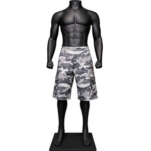 Gray <b>Camo</b> Vintage Woven <b>Men</b> Denim Cargo Shorts Mid Waist Quick Dry Casual Winter Summer Wear - Product Image 1