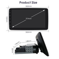 Lecteur Multimédia Voiture Android 10 Pouces, Écran Tactile 1 Din Personnalisable, Lecteur DVD Voiture GPS avec Bluetooth Universel