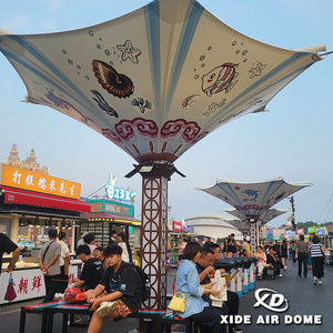 Grand parasol extérieur pliable et rétractable en acier inoxydable électrique moderne avec télécommande - Product Image 2