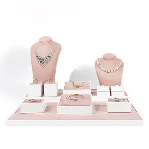 Кожаная Коробка-держатель для колец, модные роскошные наборы подставок для ожерелий, большой лоток, демонстрационная витрина для ювелирного магазина и прилавка