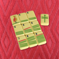 Tuiles de Mahjong en Acrylique Jaune Beurre Gravées en Profondeur et Imprimées UV, 156 Pièces, pour 4 Joueurs – Idéales pour Fêtes à Domicile, Clubs, Tournois, Cadeaux (Vente en Gros)