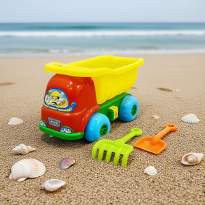 Kids <b>Beach</b> Dump Truck Toy Set with Rake and Shovel <b>Plastic</b> Sand Play Toy Mesh <b>Bag</b> Packed - Product Image 2