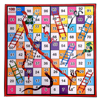 Juego de Mesa 2 en 1 de Alta Calidad, Ludo y Serpientes y Escaleras, Cartón Laminado en PVC, Impresión a Todo Color, Plegable, Portátil, Educativo