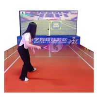 Mur éducatif en acier de simulateur d'intérieur interactif de football et de tennis d'AR pour le divertissement de centre commercial d'école à la maison