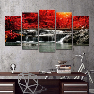Psll Art - Juego <span class=keywords><strong>de</strong></span> 5 Cuadros Decorativos para el Hogar, Impresiones <span class=keywords><strong>de</strong></span> Pinturas al Óleo <span class=keywords><strong>de</strong></span> <span class=keywords><strong>Paisajes</strong></span>, Árbol, Póster Personalizado Moderno, Lienzo Impreso Personalizado <span class=keywords><strong>en</strong></span> Marco, 2 Piezas/Caja - Product Image 3