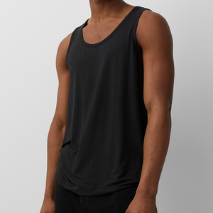 Canotta in cotone organico per <span class=keywords><strong>uomo</strong></span> girocollo canotta da <span class=keywords><strong>uomo</strong></span> canotta in bambù da <span class=keywords><strong>uomo</strong></span> magliette naturali senza maniche - Product Image 5