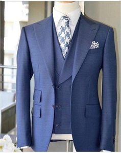 <span class=keywords><strong>Costume</strong></span> de <span class=keywords><strong>mariage</strong></span> pour homme <span class=keywords><strong>bleu</strong></span> personnalisé, <span class=keywords><strong>costume</strong></span> de cérémonie pour homme, veste de <span class=keywords><strong>costume</strong></span>, blazer, <span class=keywords><strong>costume</strong></span> 3 pièces - Product Image 2