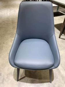 <span class=keywords><strong>Chaise</strong></span> de salle à manger moderne en cuir avec dossier en forme de <span class=keywords><strong>tulipe</strong></span>, structure en métal, assise ronde, pour restaurant, maison, hôtel - Product Image 3