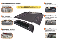 Stainless Steel Pickup Hardtop Truck Bed Topper Camper Canopy for Silverado RAM Ford F150 F250 Tacoma (301L-400L Capacity)