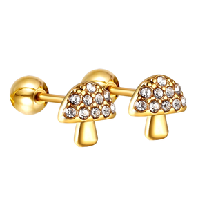 Женские позолоченные серьги-гвоздики из нержавеющей стали - Product Image 1