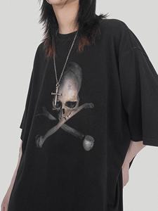 Camisetas de algodón 100% Premium de Anime sueltas desgastadas Vintage, ropa tejida transpirable con decoración de logotipo, triangulación de envíos - Product Image 2