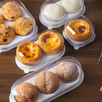 Plateau transparent en plastique PET Blister Boîte à gâteaux pour pâtisserie Emballage de tarte aux œufs Dessert Boulangerie Boîte à tartes aux œufs Conteneur
