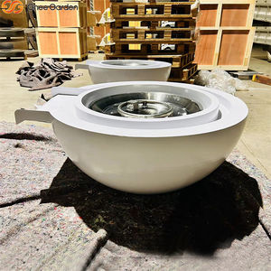 Mesa de Fogata de Acero Corten Blanco con Calentador de Piscina en Cascada, Fuente Exterior para Decoración de Patio, Incluye Palo para Leña, Ecológica - Product Image 6