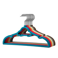 ANQI AQVH-009 Cintre rose en fer classique, en forme de voiture, avec revêtement en velours, précision usine, design flexible antidérapant pour vêtements d'enfants et hôtels