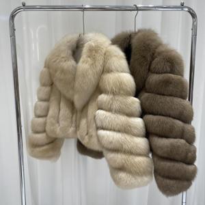 Nuovo Design grande colletto Plus Size soffice autunno caldo alla moda invernale vera volpe giacca <span class=keywords><strong>di</strong></span> <span class=keywords><strong>pelliccia</strong></span> da <span class=keywords><strong>donna</strong></span> - Product Image 1