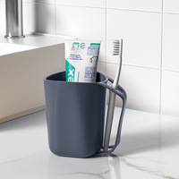 Simple comptoir maison Simple brosse à dents plus audacieux en plastique créatif dent tasse organisateur support salle de bain lavage tasse avec poignée mode