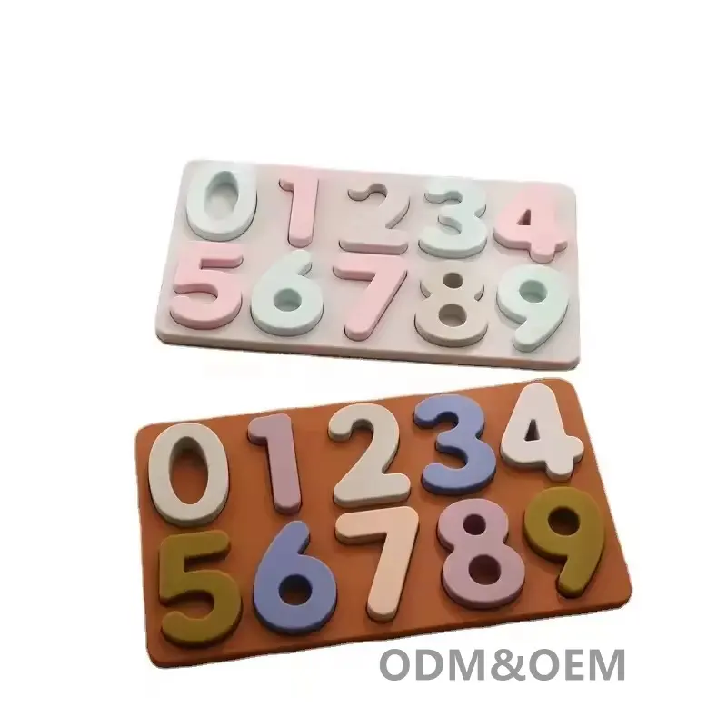 Hot Sale Silicone Number Puzzle Board Toy Digital Stack Educational Toys for 0 to 4 Years Age Range