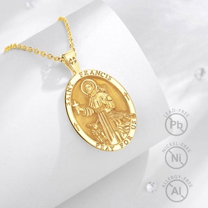 Fine Jewelry <span class=keywords><strong>Collier</strong></span> pendentif amulette en <span class=keywords><strong>argent</strong></span> sterling 925 plaqué or 18 carats pour hommes ou femmes - Product Image 3