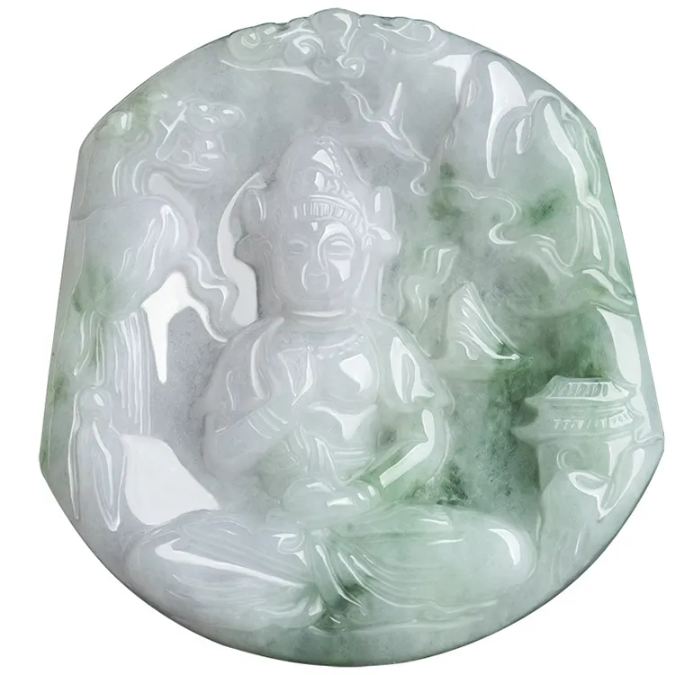 Natürlichen Birmanischen Jade Berg Wasser Tara Buddha Statue Anhänger Eis Jade Anhänger Schmuck Jade Großhandel