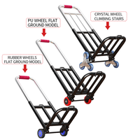 Chariot à main pour escaliers avec rotation à 360° °   Chariot pliable en alliage d'aluminium avec roues pivotantes et frein, pour déplacer des boîtes lourdes à l'étage