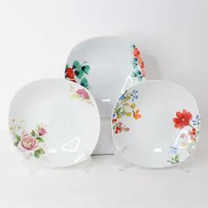ceramic porcelain 9 inch square soup plates dinnerware set homeware