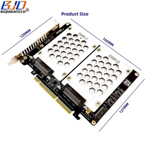 PCI-E 4.0 <span class=keywords><strong>8X</strong></span> 16X เป็น2 * ตัวเชื่อมต่อ SFF-8639 U.2การ์ดอะแดปเตอร์สำหรับ U2 NVMe & 2.5 "SATA SSD MB รองรับ PCIe X4X4 bifurcation - Product Image 2