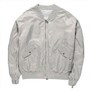 Blouson Bomber Rétro Double Face pour Homme, Col Montant, Coupe-Vent, Fermeture Éclair en Cuir, Doublure Polaire, Fini Hiver - Product Image 1