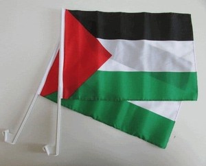 Cheap Custom Printing Polyester Car Window Palestine Car <b>Flags</b> With Plastic Rod - Product Image 6