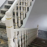 Simple moderne nouveau Style chinois lumière luxe main courante en bois massif Bussen escalier rambarde pour Villa intérieur château gonflable