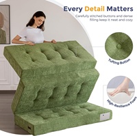 MAXYOYO Matelas de canapé-lit pliable en trois parties de 6 pouces |   Matelas d'appoint portable en chenille tuftée, mousse haute densité, taille double, pour le camping