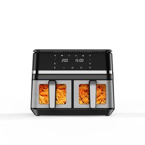 <span class=keywords><strong>Friteuse</strong></span> à air grande capacité avec fenêtre de visualisation, multifonctionnelle et intelligente, 12L, <span class=keywords><strong>double</strong></span> compartiment, 2000W, pour usage domestique - Product Image 3