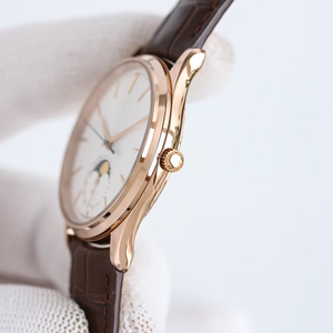 Reloj de Lujo Edición Personalizada 2026, Automático, con Fase Lunar, Fecha, Cristal de Zafiro, Caja Ultrafina de Oro Rosa de 40 mm, Correa de Cuero Marrón - Product Image 3