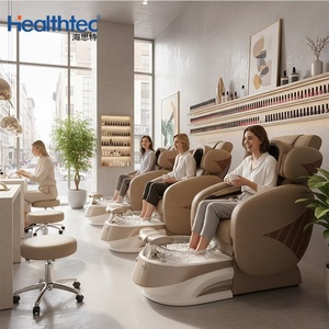 Sillón de Pedicura Capuchino de Foshan Furniture para Salón de Uñas, Material Moderno de Fibra de Vidrio - Product Image 1
