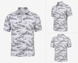 Camiseta Polo de Camuflaje con Diseño de Logotipo Personalizado, Absorbente de Humedad, 88% Poliéster, 12% SpaStretch, Ligera, Ropa de Golf para Hombre - Product Image 2
