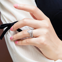 Fournisseur de bijoux de luxe, bague halo en argent sterling 925 plaqué rhodium, résistante au ternissement, avec zircone blanche taille marquise pour femmes