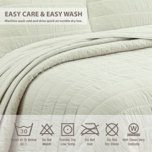 Besta, gran oferta, juego de colcha de cama ligera para todas las estaciones, 3 uds., colcha bordada acolchada, juego de edredón con patrón geométrico y a rayas - Product Image 3