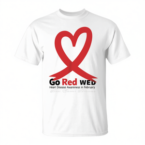 T-shirt rouge pour la sensibilisation aux maladies cardiaques en février – Thème santé - Product Image 2
