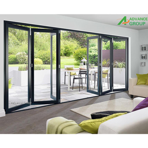 Véranda extérieure en verre, <span class=keywords><strong>porte</strong></span> à deux volets, Patio coulissant, double pliage, aluminium, double pliage, pas cher - Product Image 5