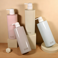 Bouteilles PET personnalisées pour gel douche, shampoing, après-shampoing, lotion, 500 ml/750 ml, épaules arrondies, impression sérigraphique, logo personnalisé, pressage