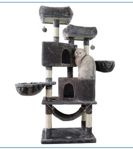 Großhandel Pet Kitty Tree House Grau Beige Big <span class=keywords><strong>Cat</strong></span> Tower Kratz baum für kleine mittlere große Katze - Product Image 6
