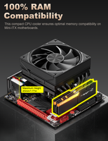 Refroidisseur de processeur upHere H85 Noir sans RGB, 6 caloducs HDT, ventilateur silencieux PWM 120 mm, compatible AM5 LGA1700