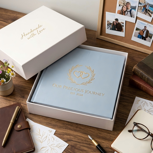 <span class=keywords><strong>Livre</strong></span> de souvenirs pour bébé en lin personnalisé de qualité supérieure avec nom personnalisé pour les boutiques de détail professionnelles et les magasins de cadeaux haut de gamme - Product Image 2