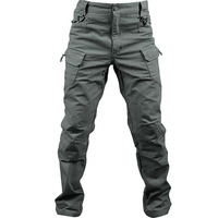 Celana Cargo Pria Berkinerja Tinggi, Pinggang Sedang, Model Lurus, Multi Kantong, Taktis untuk Latihan Outdoor, Hiking, dan Kerja