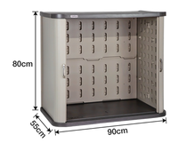 Armoire de rangement extérieure TOPPLA en plastique HDPE gris moderne, antirouille, pour salle de classe, outils de balcon, balais et articles sanitaires, garantie 5 ans
