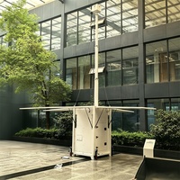 Tour de surveillance solaire mobile avec caméra CCTV 4G HD extérieure et mât télescopique de 6 m, IA Starlink pour événements