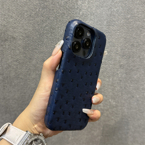 Funda de teléfono móvil de cuero de negocios de gama alta para <span class=keywords><strong>Apple</strong></span> 15Promax con patrón de avestruz marca de moda simple para hombres y mujeres - Product Image 4